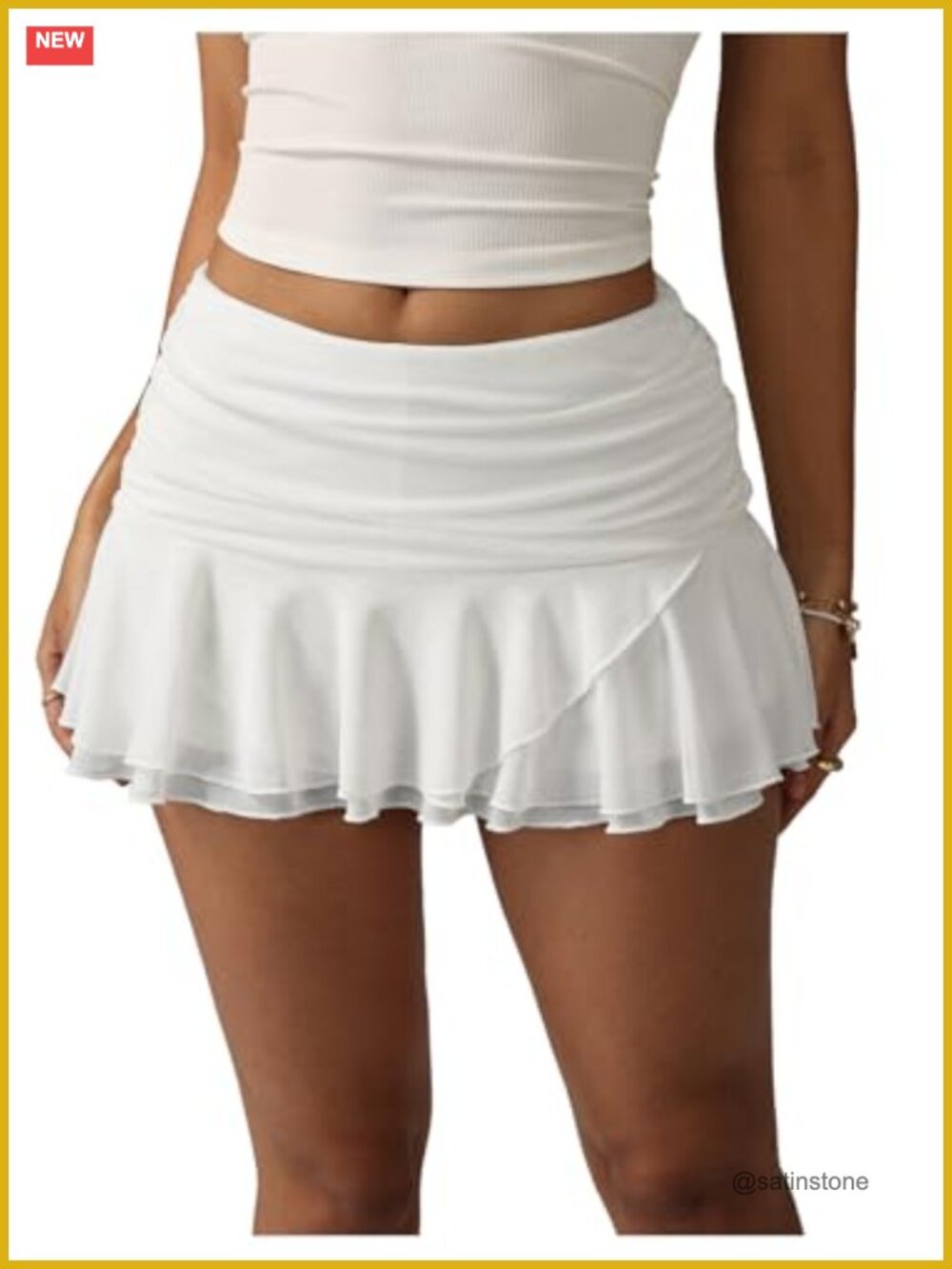 Women's Tiered Layer Ruffle Flared Rave Party Mini Skirt